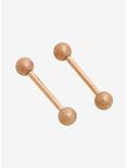 14G Steel Rose Gold Bead Nipple Barbell 2 Pack, , hi-res
