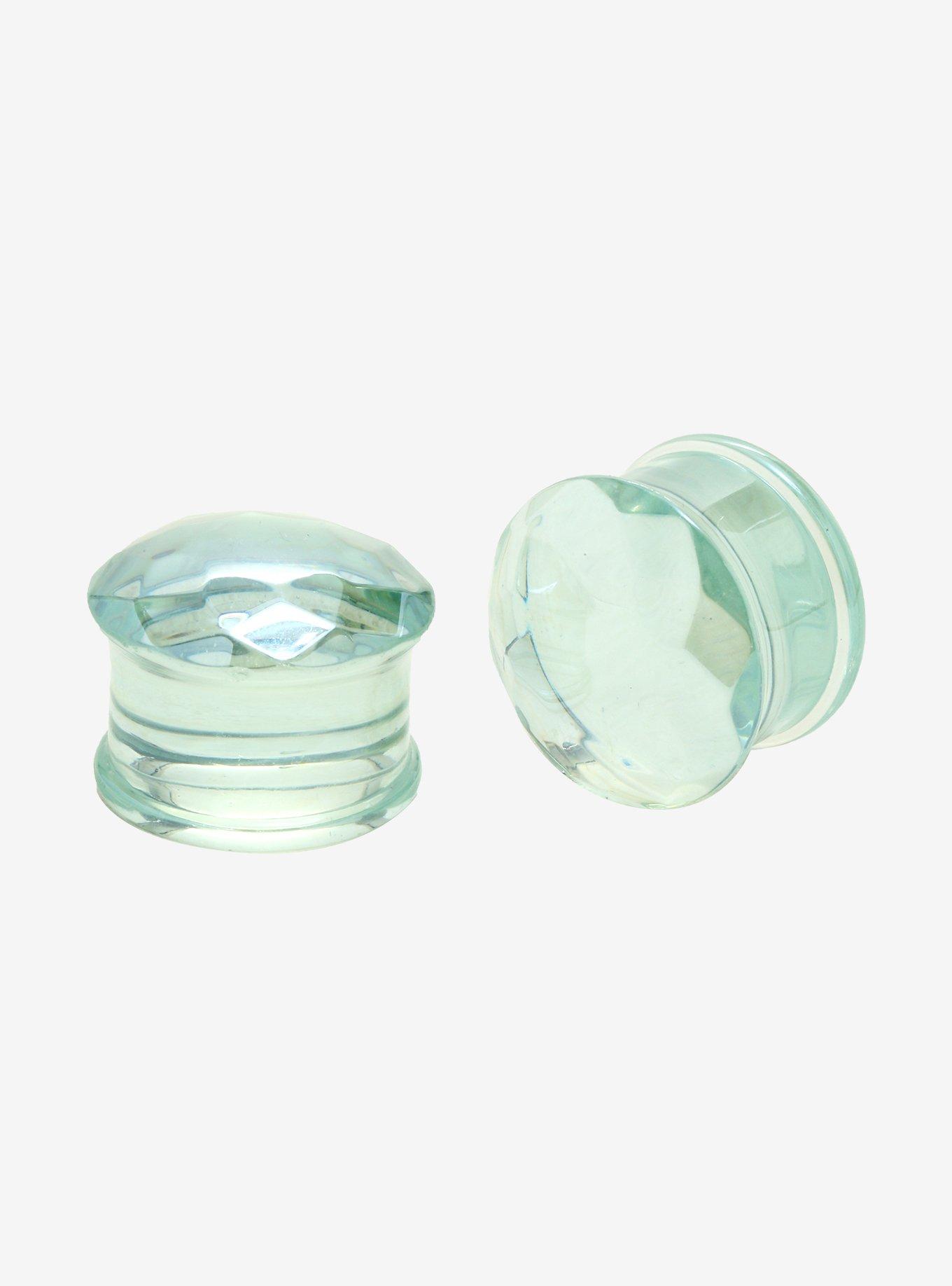 Glass Multifaceted Plug 2 Pack, CLEAR, hi-res