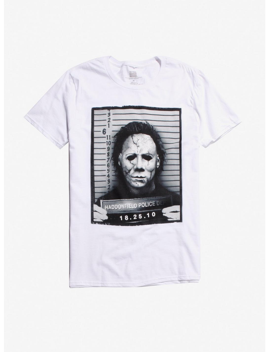 Halloween Michael Myers Mug Shot T-Shirt, BLACK, hi-res