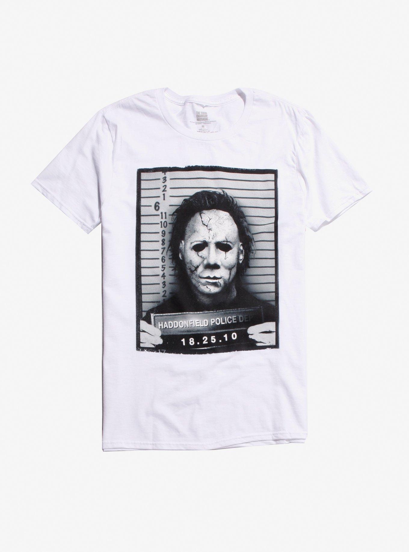 Halloween Michael Myers Mug Shot T-Shirt, BLACK, hi-res