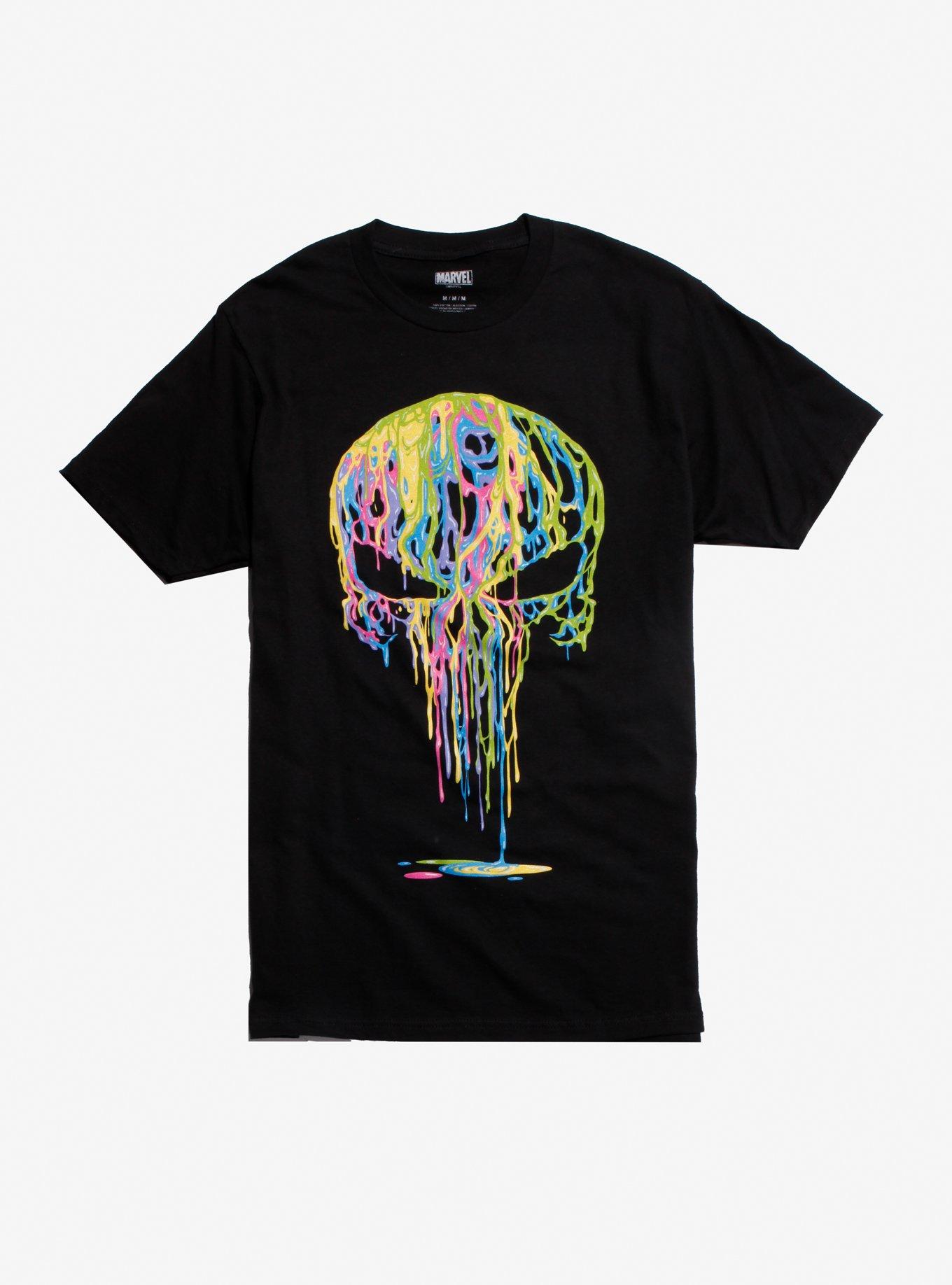 Marvel Punisher Neon Drips Logo T-Shirt, MULTI, hi-res