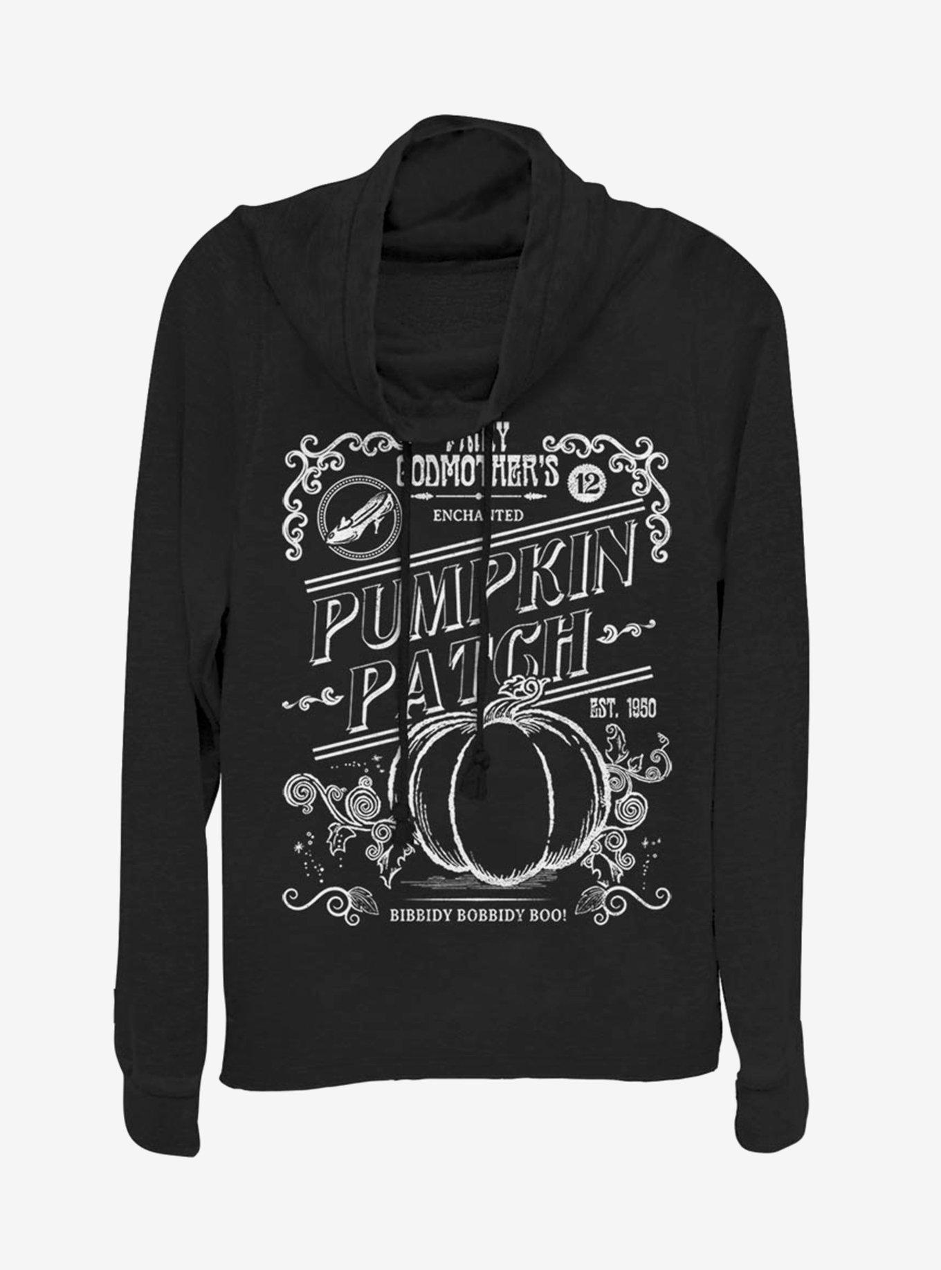 Disney Cinderella Midnight Pumpkin Patch Cowl Neck Long-Sleeve Girls Top, BLACK, hi-res