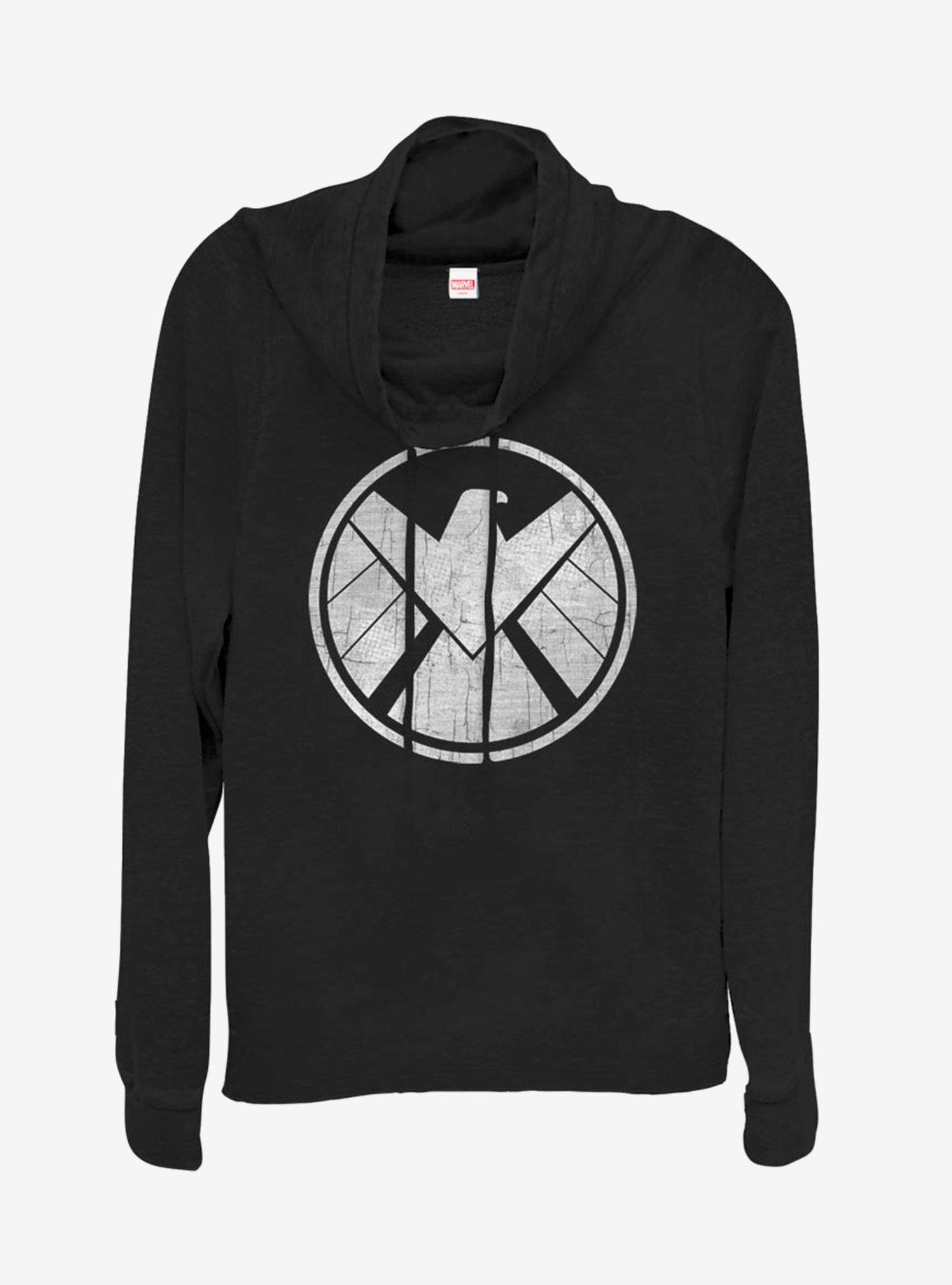 Marvel Avengers Crusty Shield Cowl Neck Long-Sleeve Girls Top, , hi-res