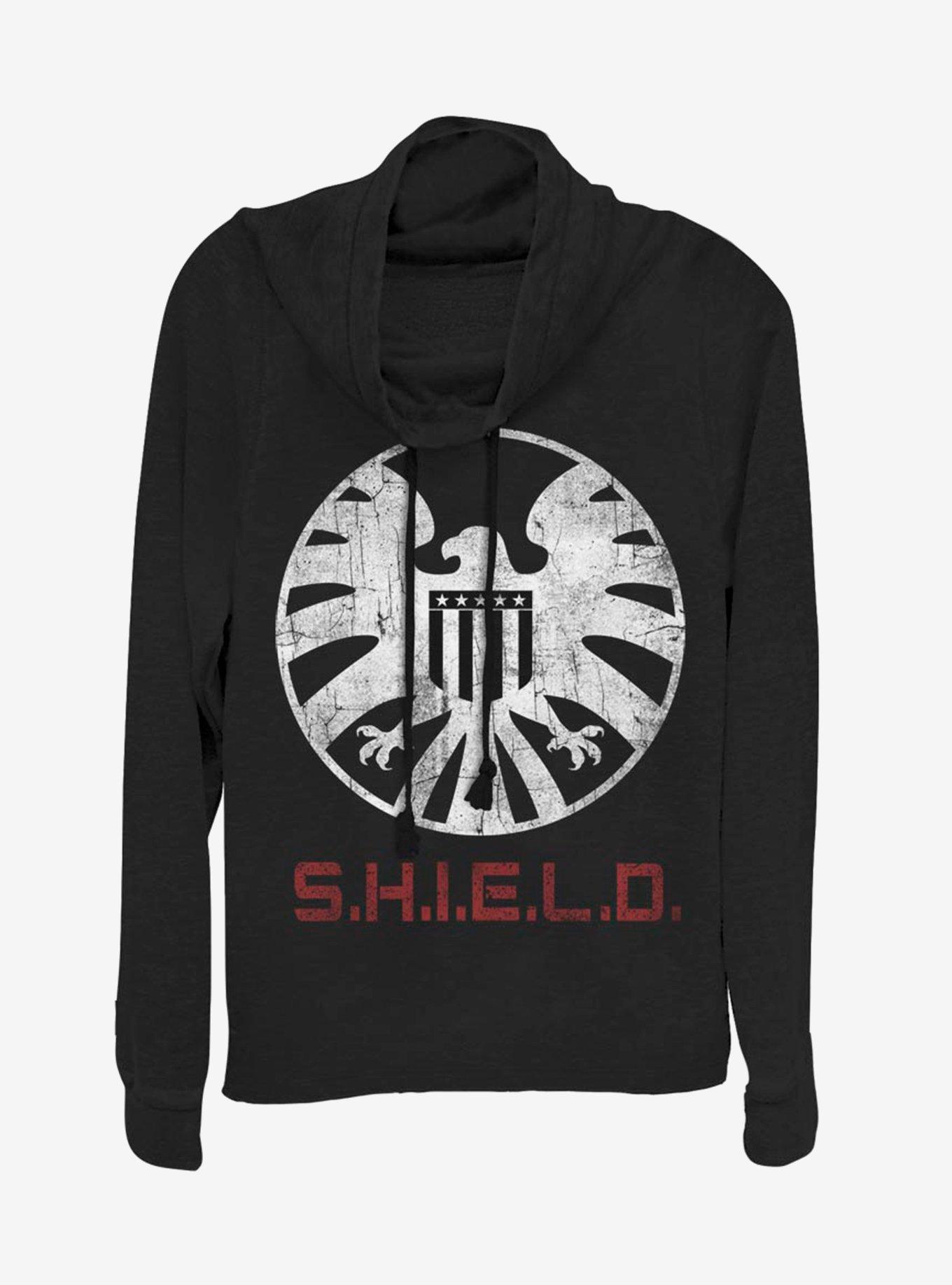 Marvel Avengers Shield Branding Cowl Neck Long-Sleeve Girls Top