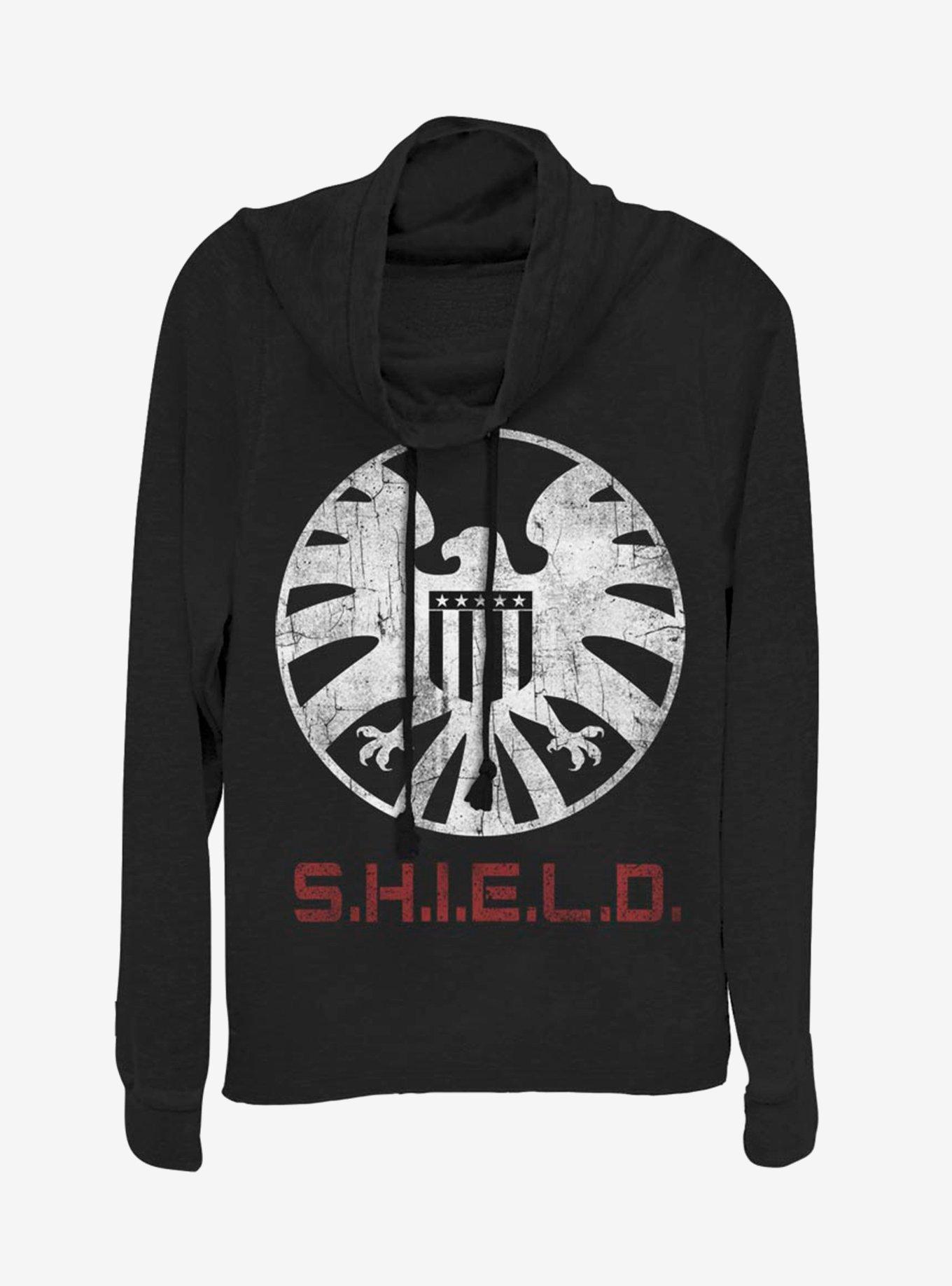 Marvel Avengers Shield Branding Cowl Neck Long-Sleeve Girls Top, , hi-res