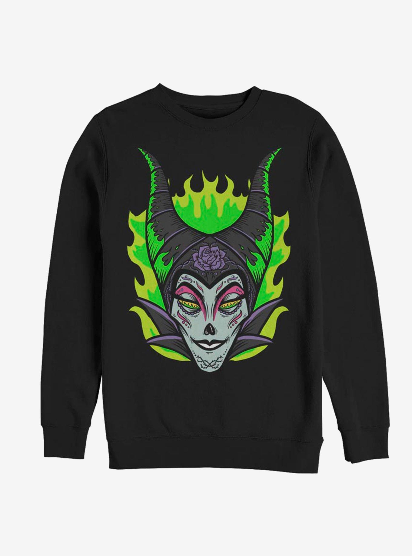 Disney Maleficent Sugar Skull Sweatshirt, BLACK, hi-res