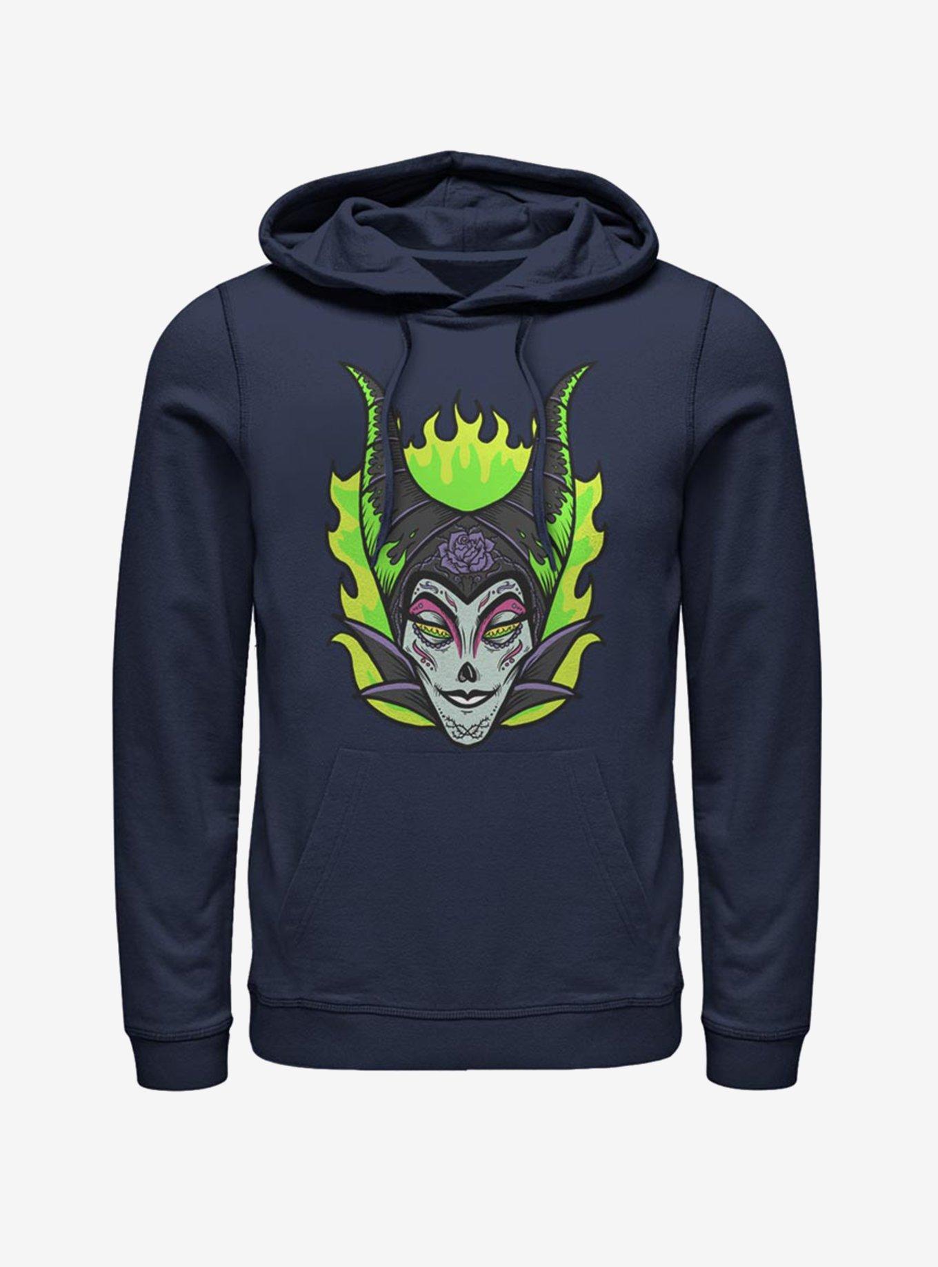 Disney Maleficent Sugar Skull Hoodie, NAVY, hi-res