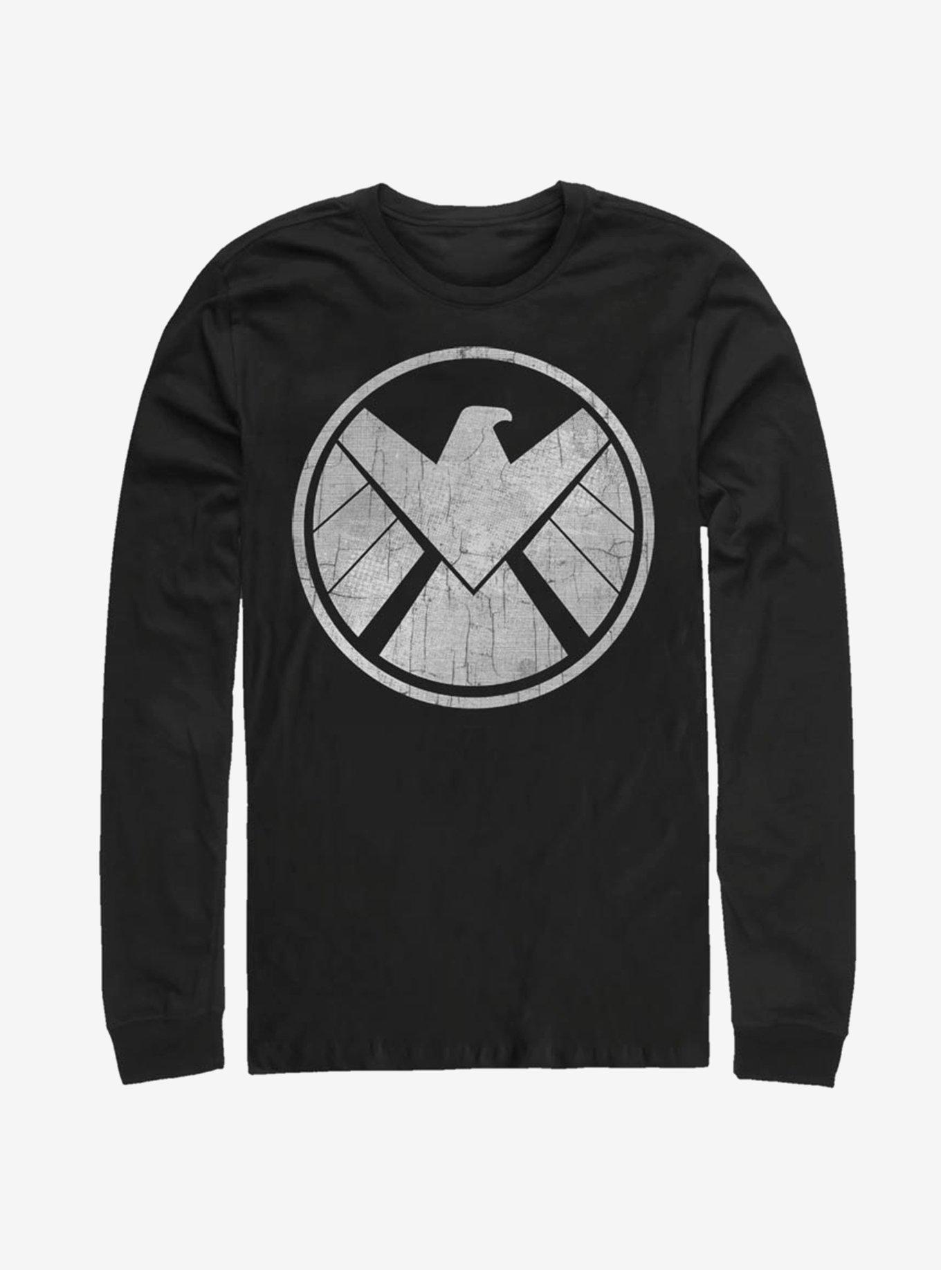 Marvel Avengers Crusty Shield Long-Sleeve T-Shirt, BLACK, hi-res