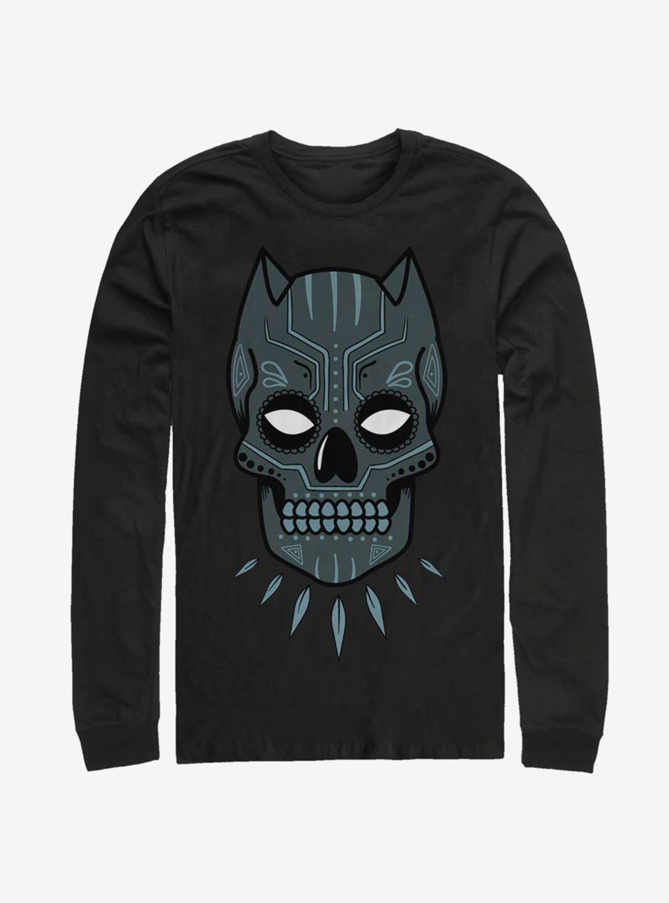 Marvel Black Panther Sugar Skull Long-Sleeve T-Shirt, BLACK, hi-res