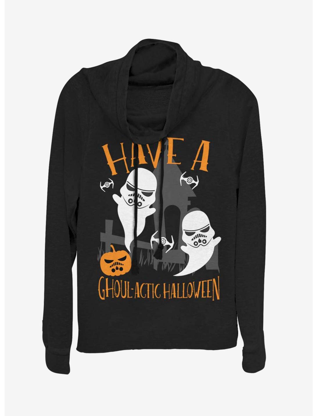 Star Wars Ghoulactic Halloween Cowl Neck Long-Sleeve Girls Top, BLACK, hi-res
