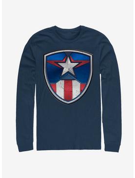 Marvel Captain America Captain Crest Long-Sleeve T-Shirt, NAVY, hi-res