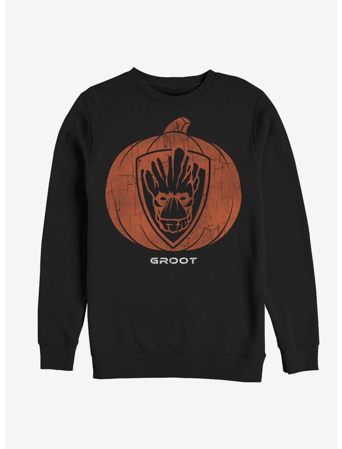 Marvel Guardians Of The Galaxy Groot Pumpkin Sweatshirt, BLACK, hi-res