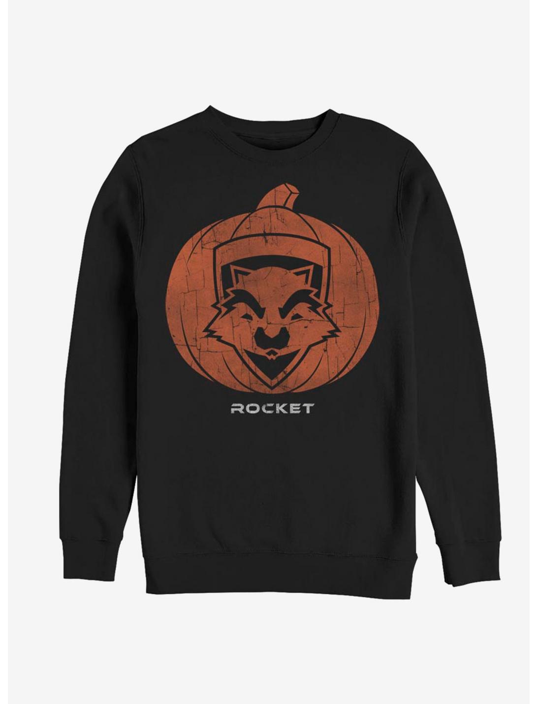 Marvel Guardians Of The Galaxy Rocket Pumpkin Sweatshirt, BLACK, hi-res