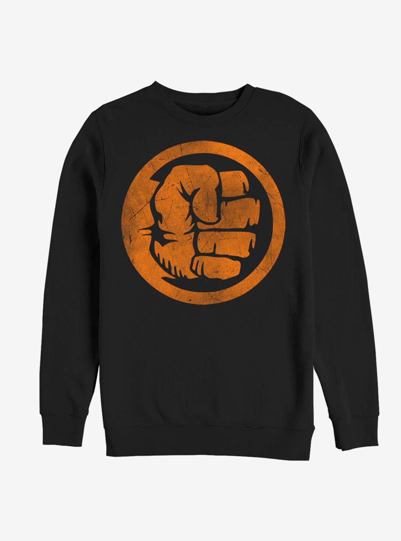 Marvel The Hulk Orange Sweatshirt, BLACK, hi-res