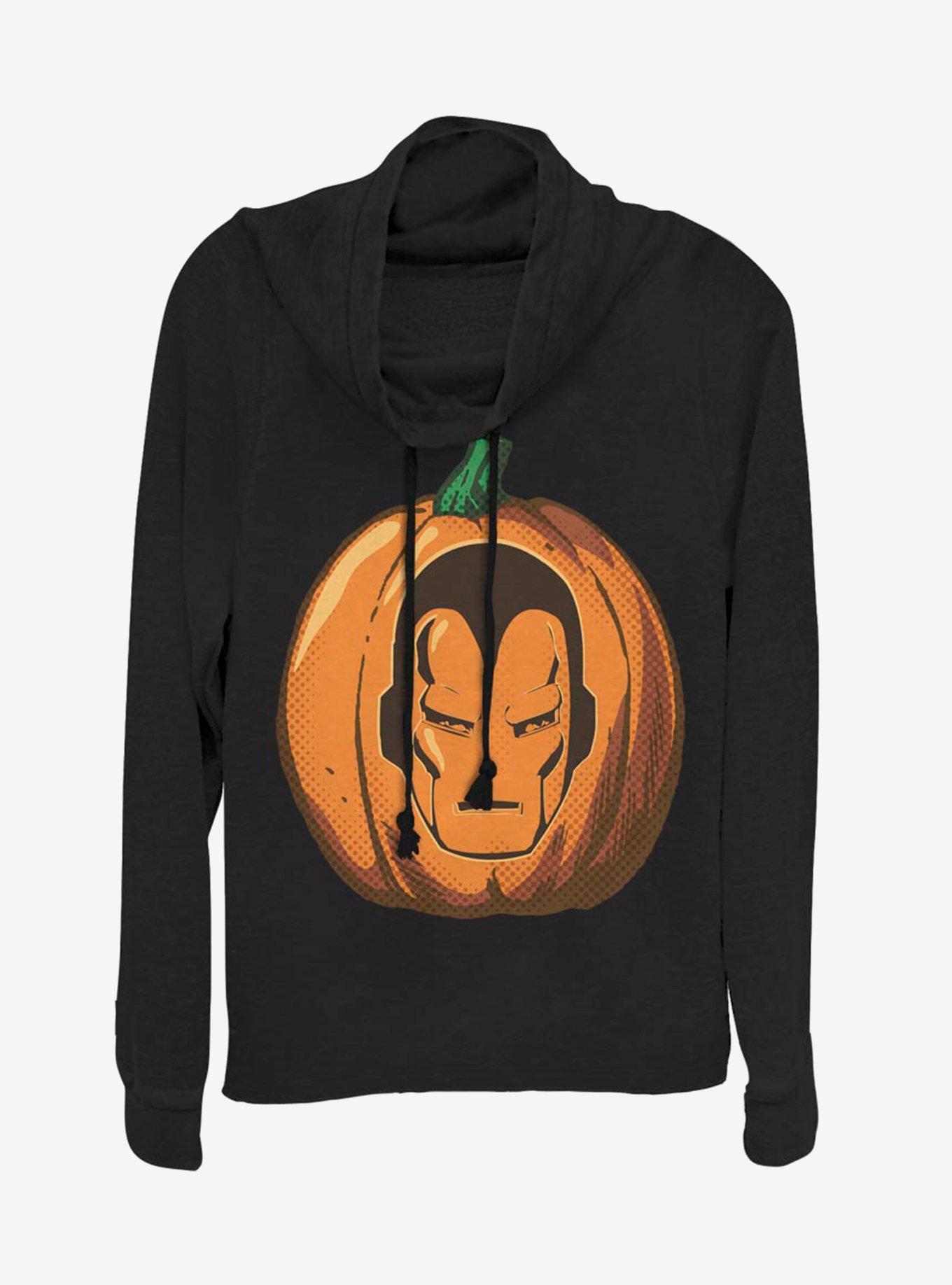 Marvel Iron Man Iron Pumpkin Cowl Neck Long-Sleeve Girls Top, , hi-res