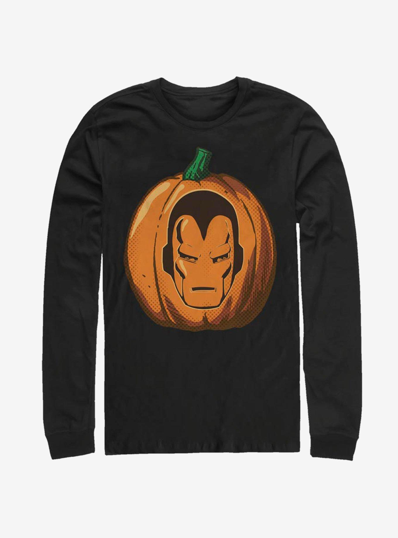 Marvel Iron Man Iron Pumpkin Long-Sleeve T-Shirt, BLACK, hi-res