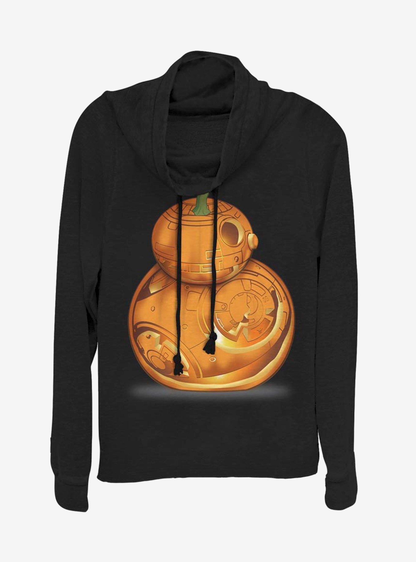 Star Wars Episode VII The Force Awakens BB-8 Pumpkin Cowl Neck Long-Sleeve Girls Top, , hi-res