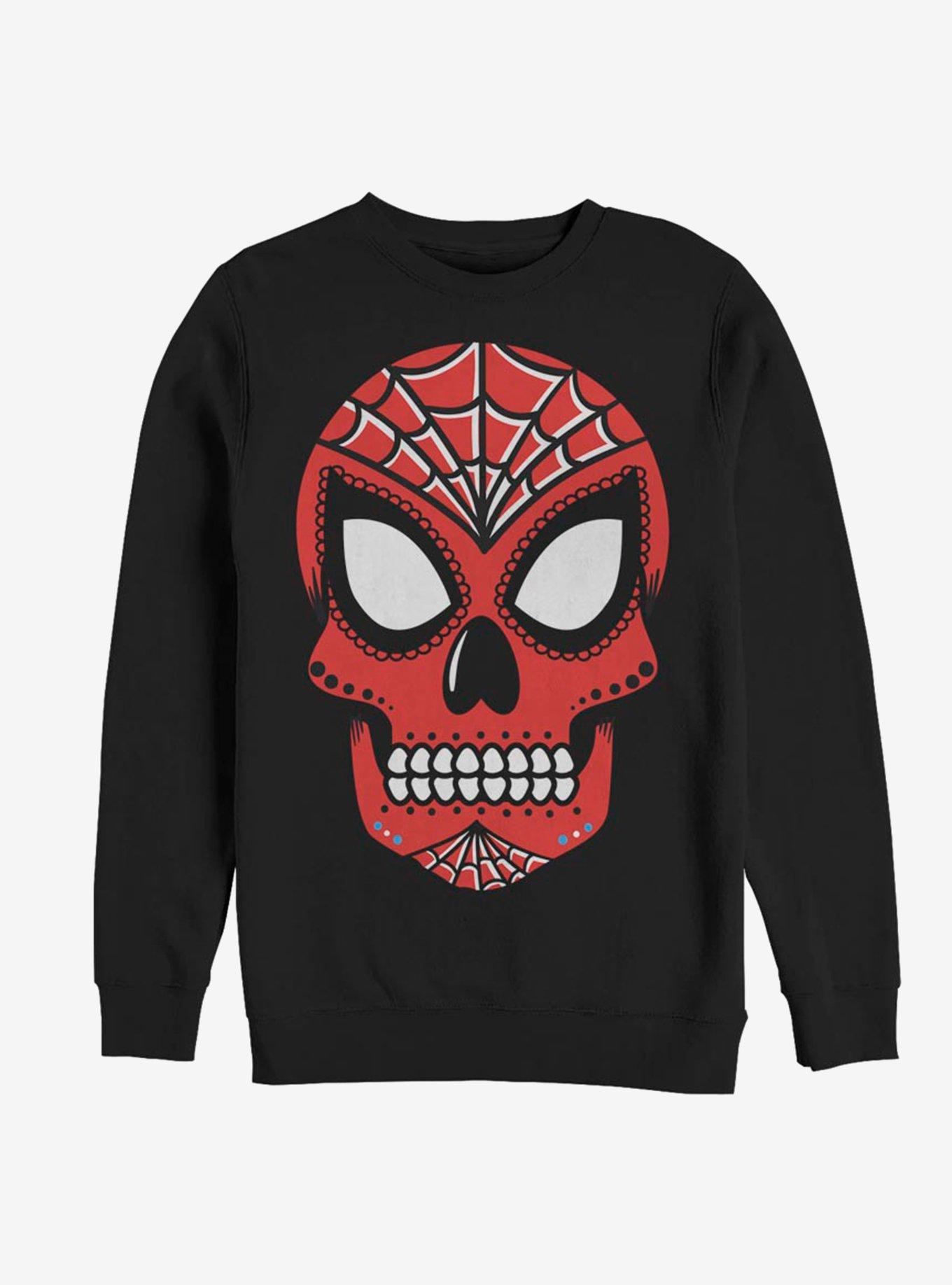 Marvel Spider-Man Sugar Skull Sweatshirt, BLACK, hi-res