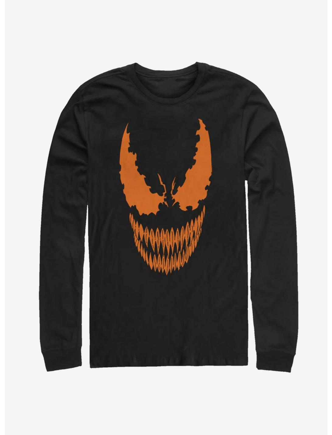 Marvel Venom Venom Face Pumpkin Long-Sleeve T-Shirt, BLACK, hi-res