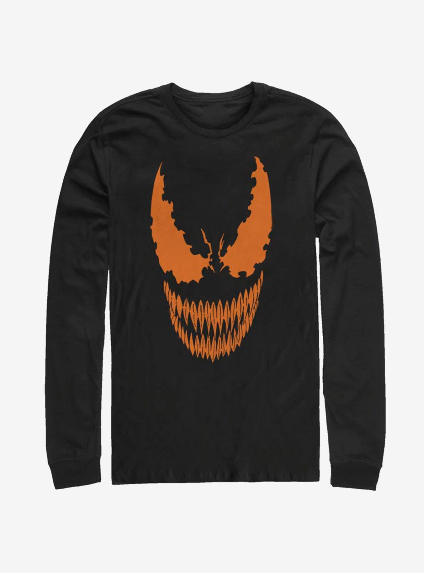 Marvel Venom Venom Face Pumpkin Long-Sleeve T-Shirt, BLACK, hi-res