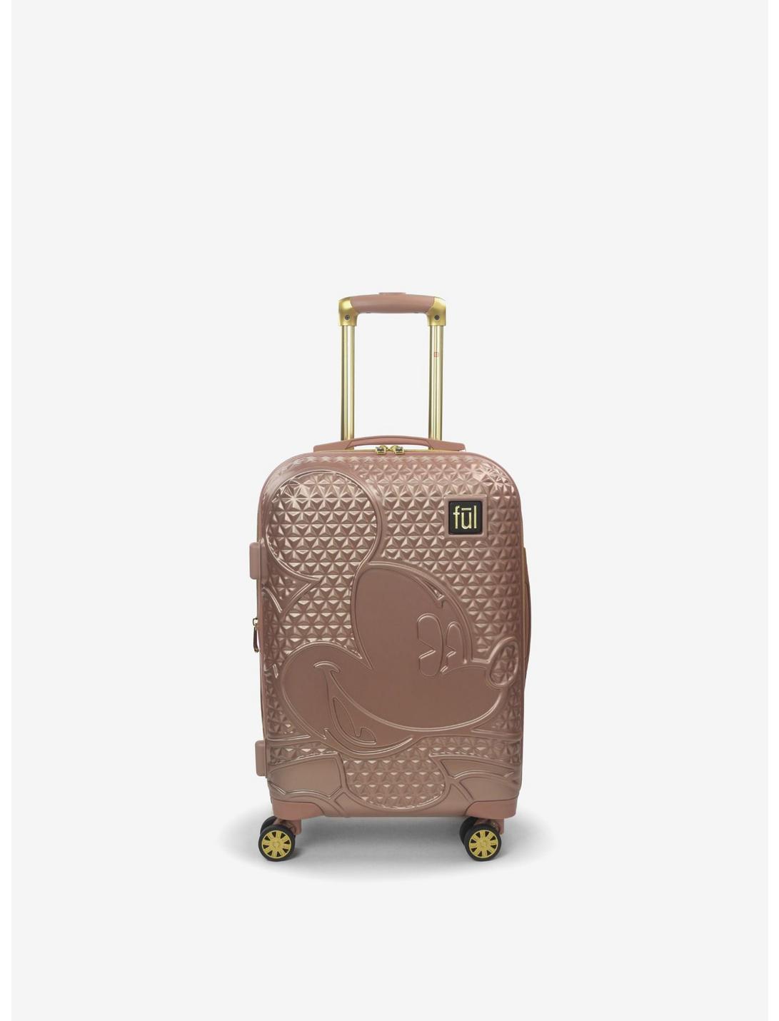 FUL Disney Mickey Mouse Rose Gold Textured 21 Inch Hardside Rolling Luggage, , hi-res