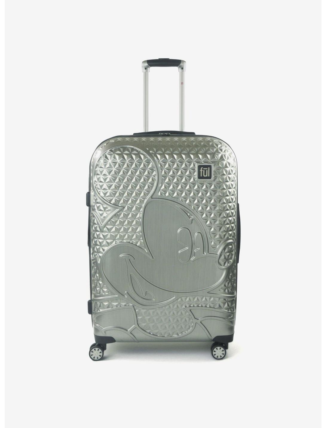 FUL Disney Mickey Mouse Silver Textured 29 Inch Hardside Rolling Luggage, , hi-res