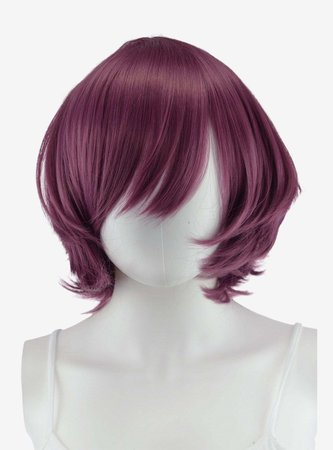 Hot Topic Epic Cosplay Chronos Dark Plum Purple Layered Bob Wig