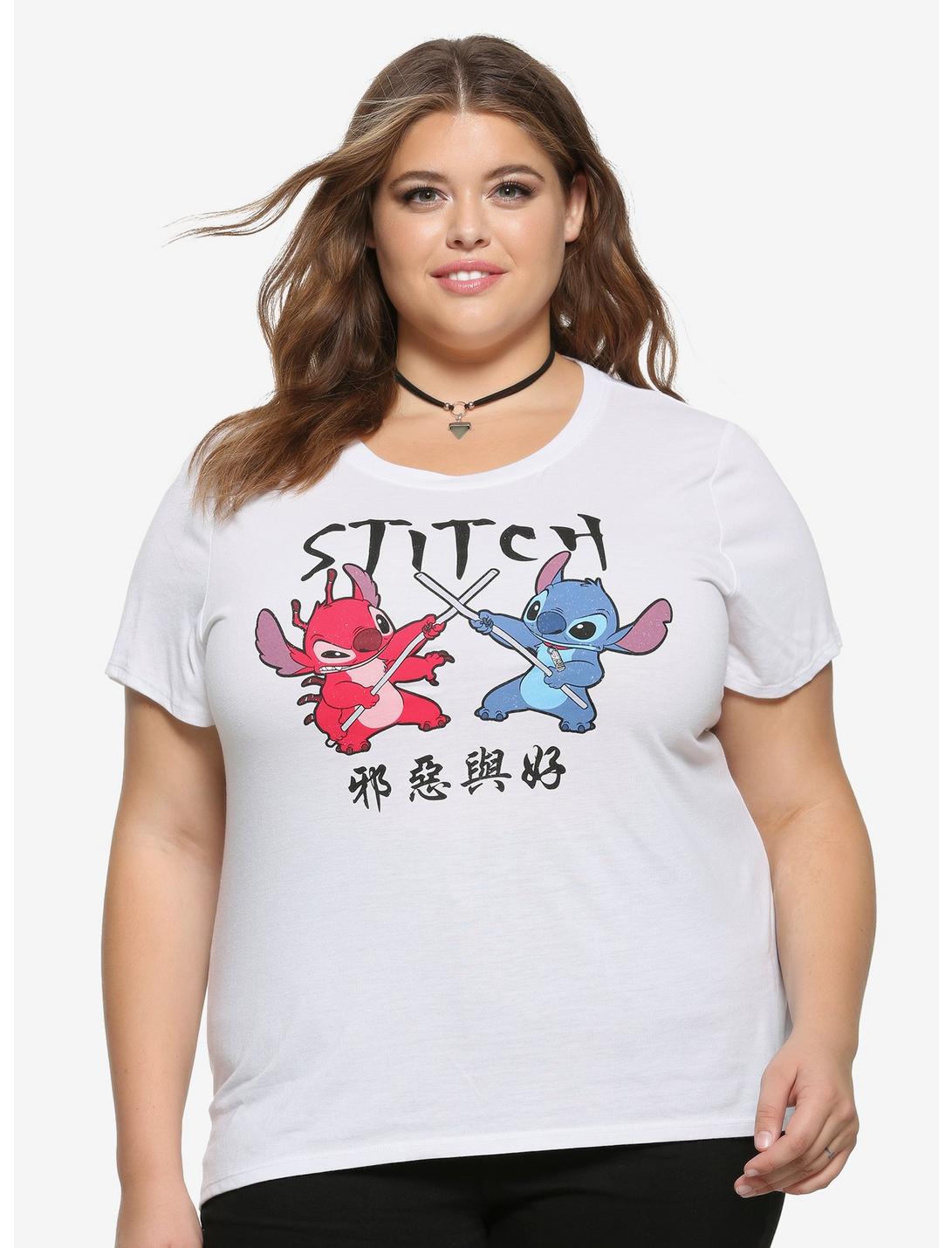 Disney Lilo & Stitch Leroy Crossed Staffs Girls T-Shirt Plus Size, MULTI, hi-res