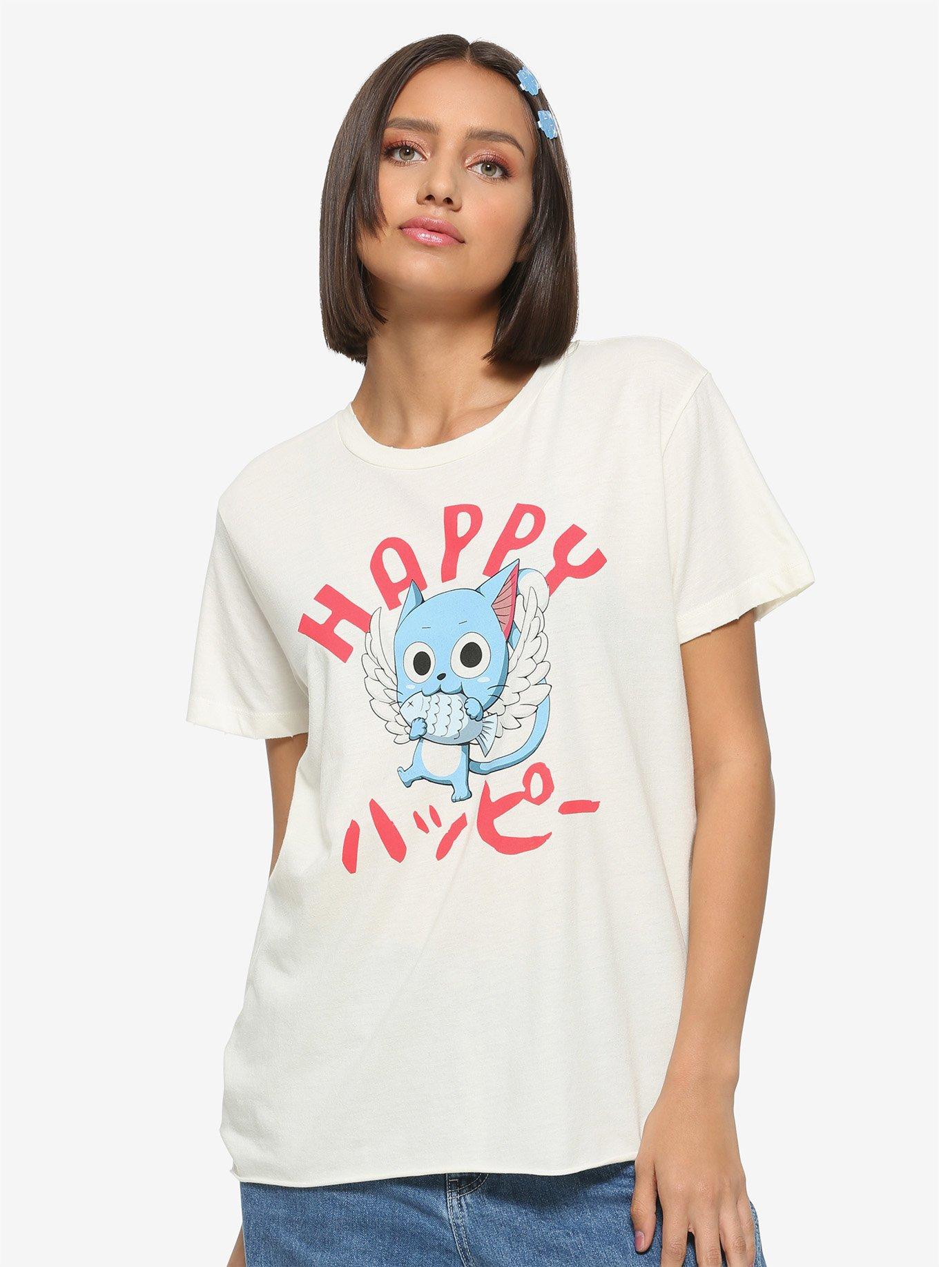 Fairy Tail Happy & Fish Girls T-Shirt, MULTI, hi-res