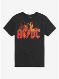 AC/DC Flame Logo Girls T-Shirt, BLACK, hi-res