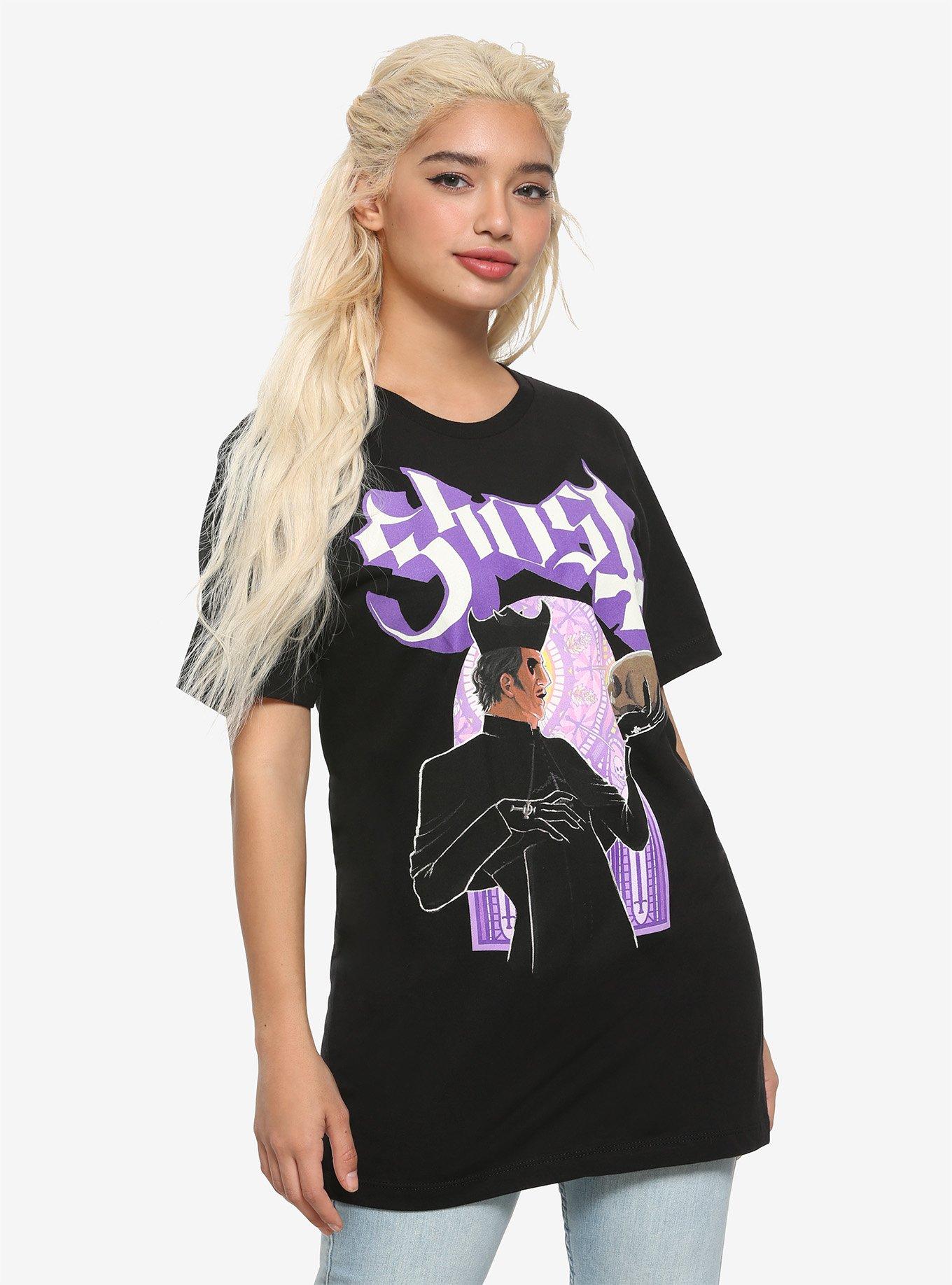 Ghost Stained Glass T-Shirt, BLACK, hi-res