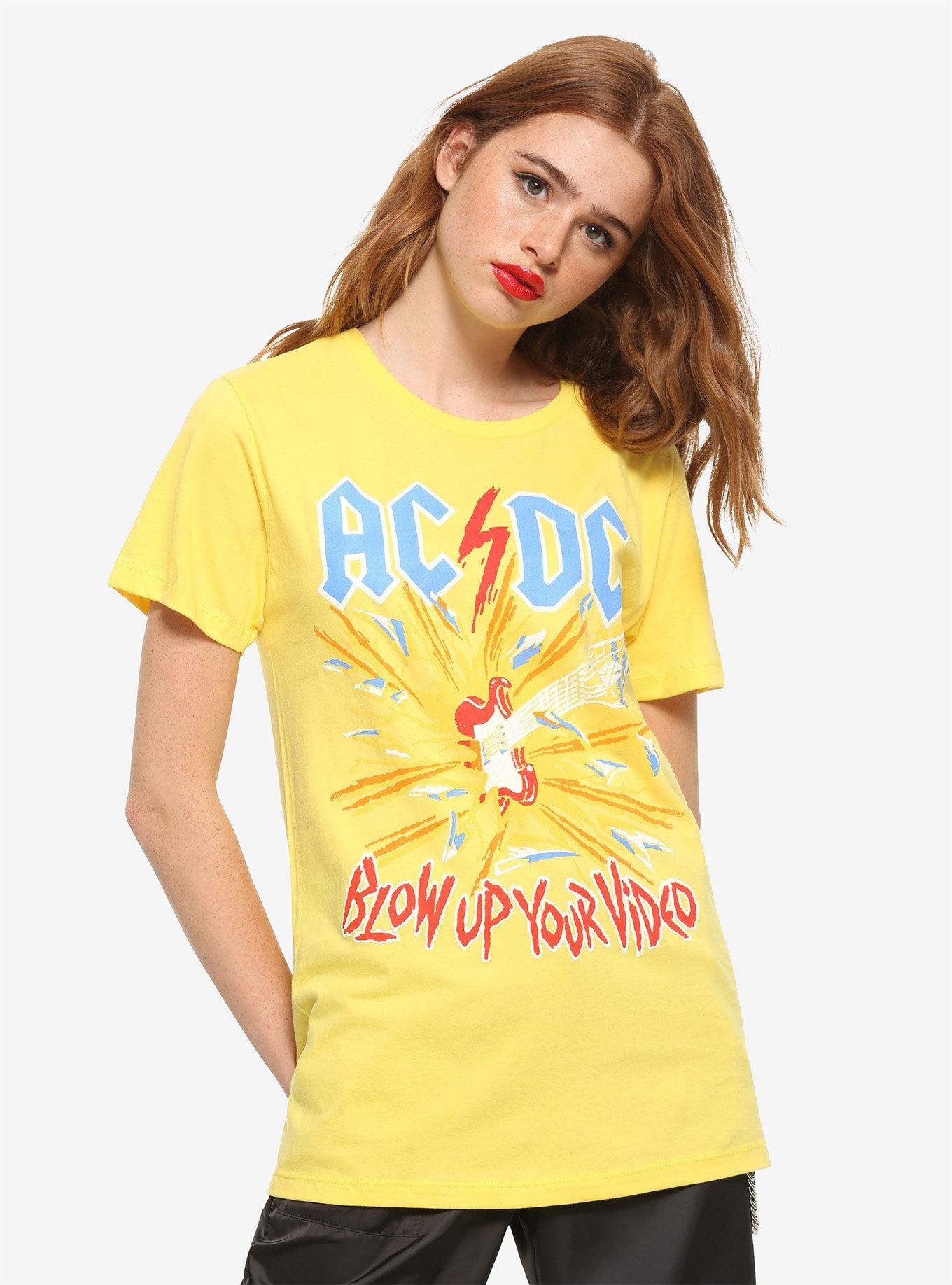T-shirt Officiel AC/DC Blow Up Your Video - Noir Taille S/M | Neuf Avec Étiquettes | UK