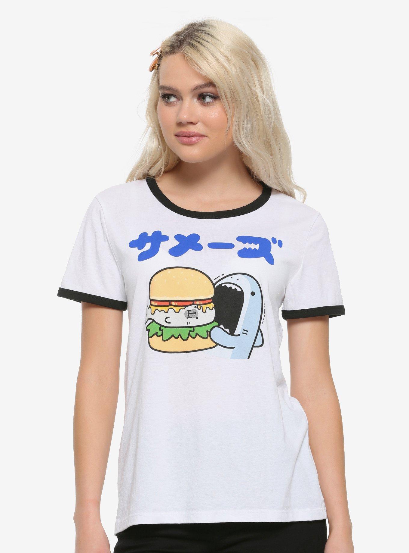 Samezu Shark & Seal Burger Girls Ringer T-Shirt, MULTI, hi-res