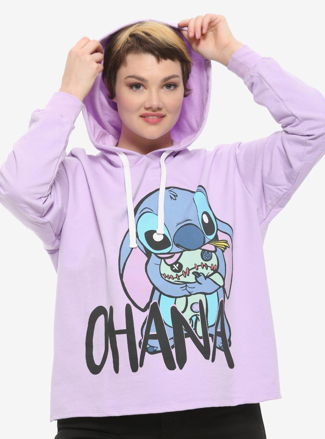 Disney Lilo & Stitch Hug Scrump Girls Crop Hoodie Plus Size, MULTI, hi-res