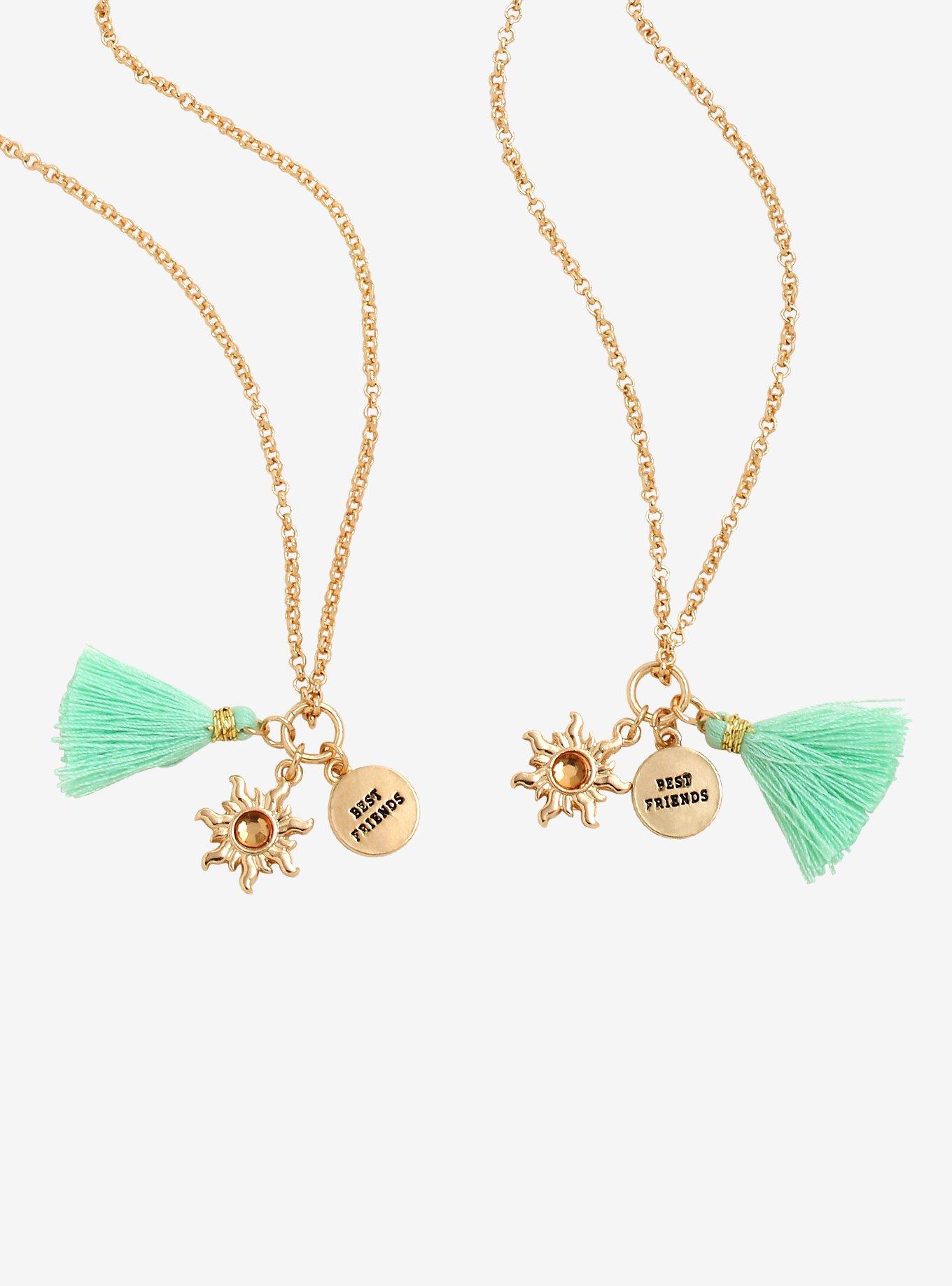 Disney Tangled Sun Tassel Best Friend Necklace Set, , hi-res