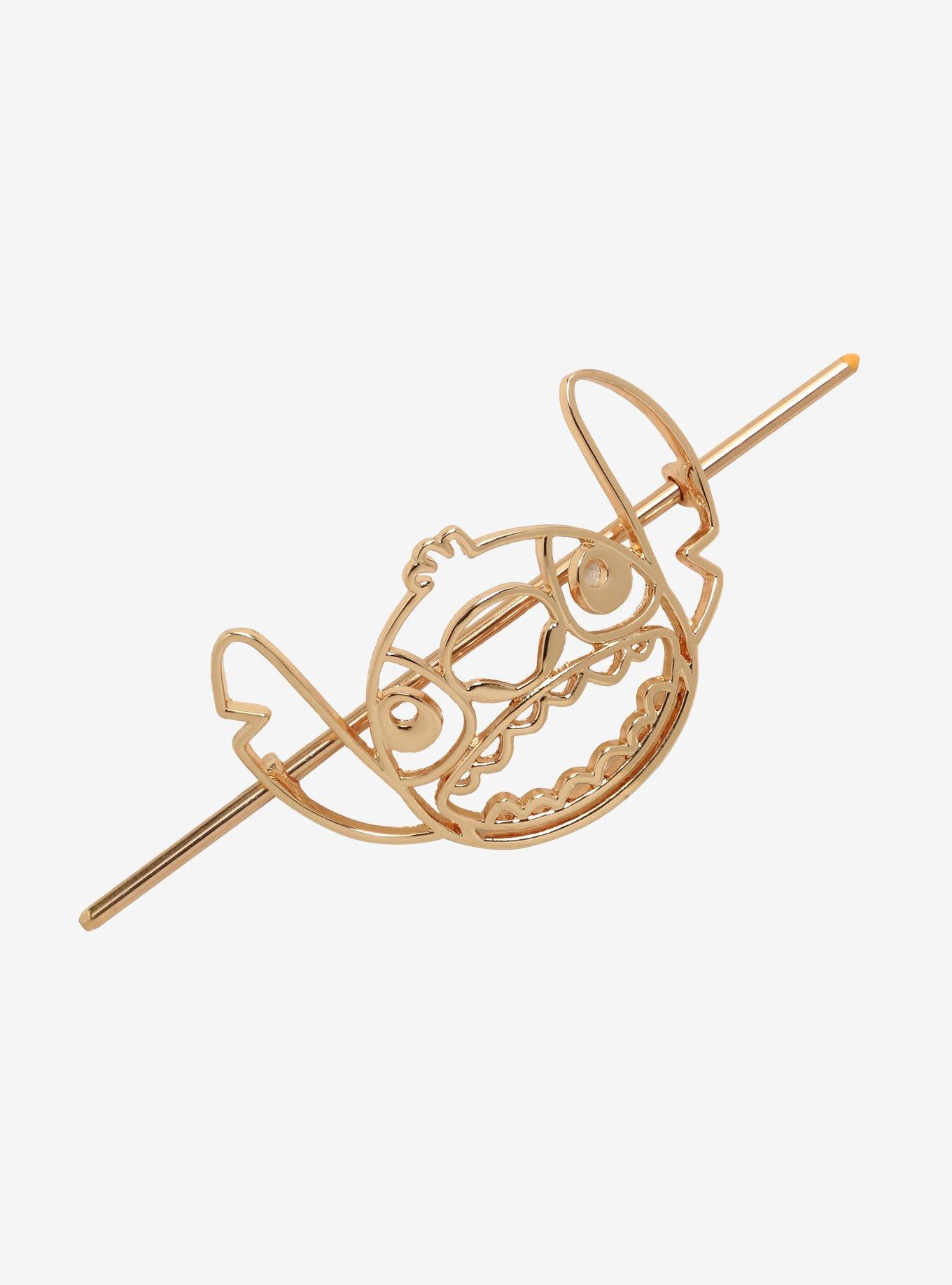 Disney Lilo & Stitch Gold Stitch Bun Pin, , hi-res