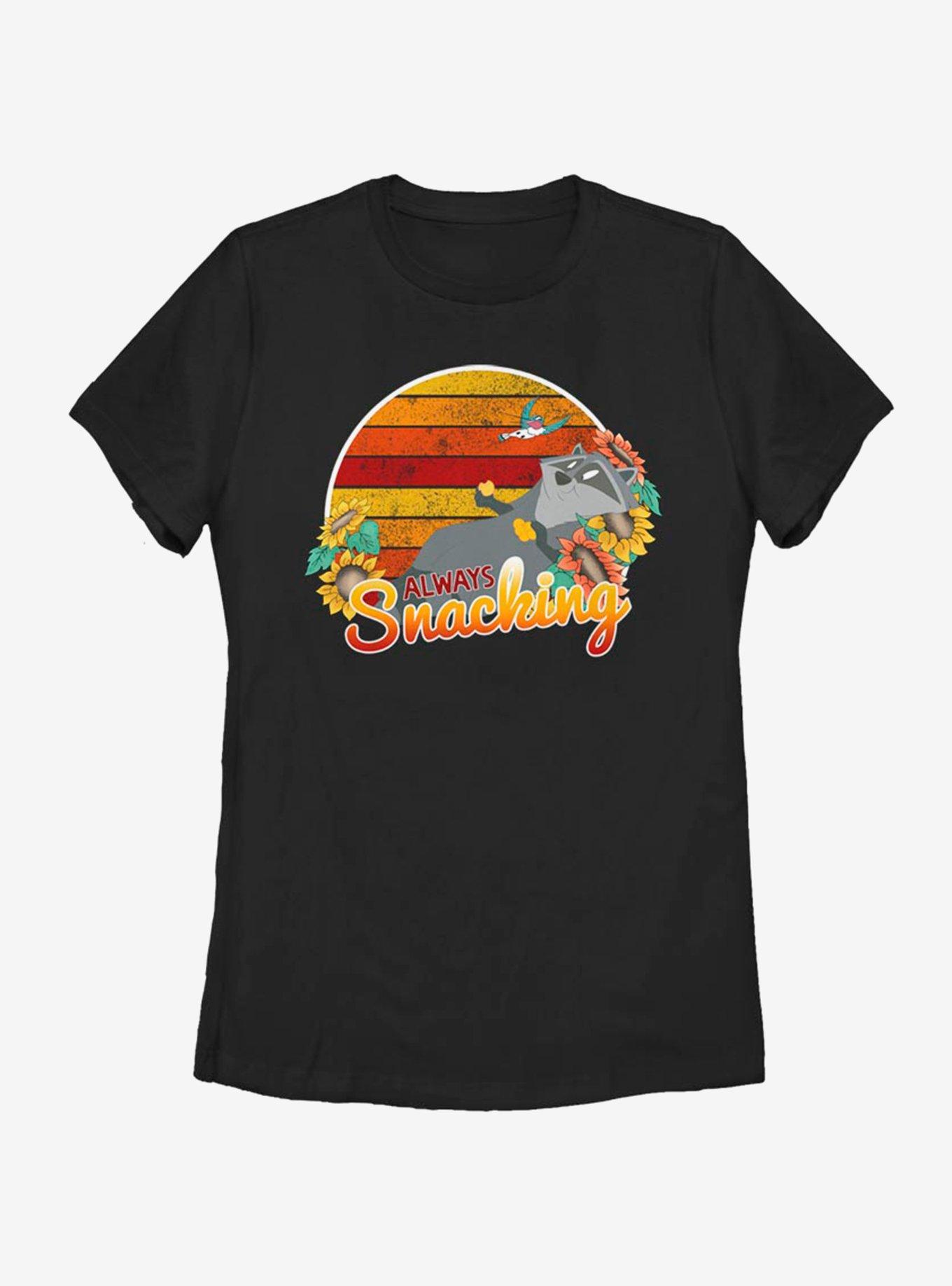 Disney Pocahontas Meeko Snacks Womens T-Shirt, BLACK, hi-res