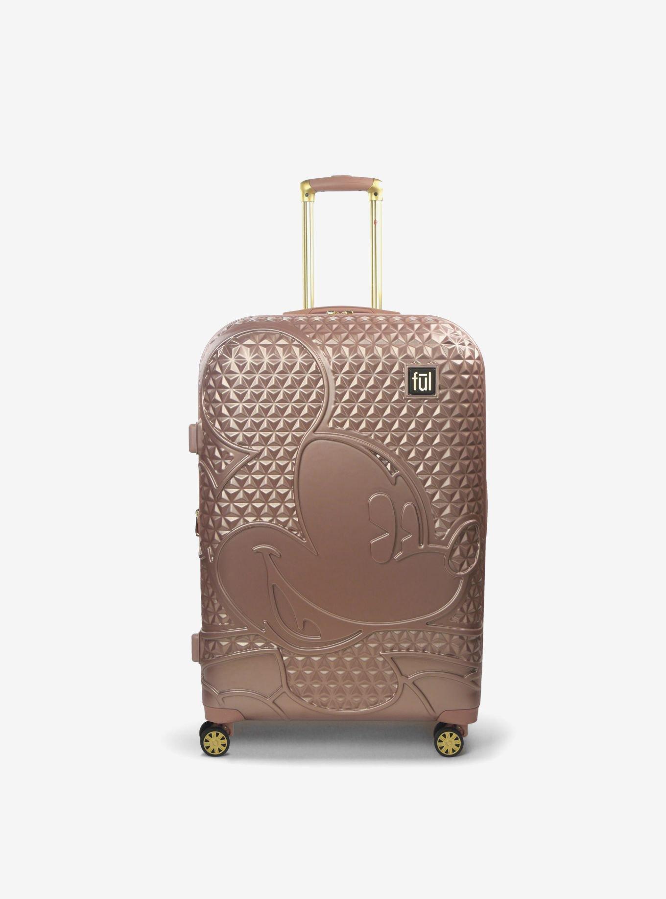 FUL Disney Mickey Mouse Rose Gold Textured 29 Inch Hardside Rolling Luggage, , hi-res