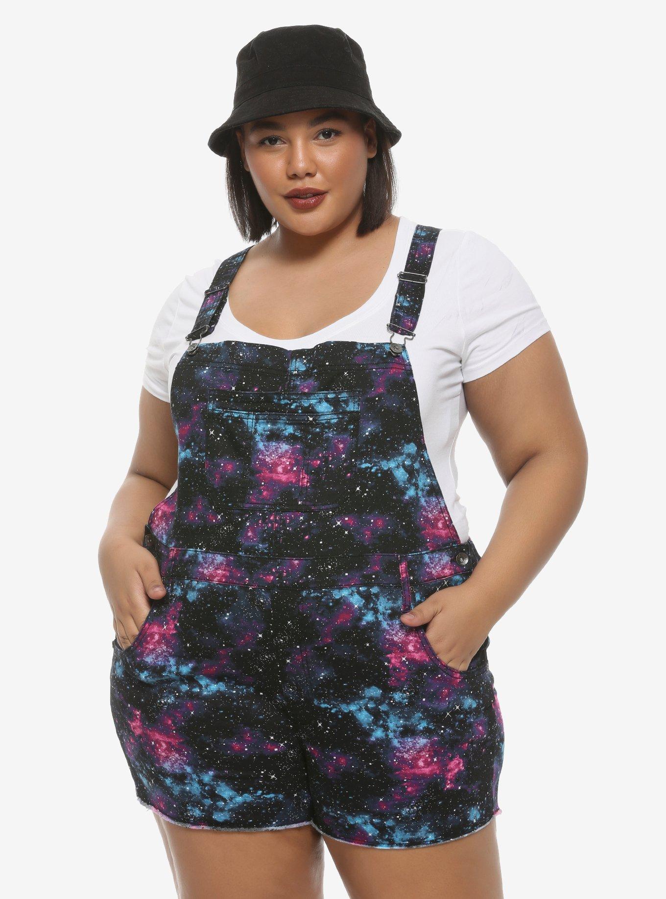 HT Denim Galaxy Shortalls Plus Size, GALAXY, hi-res