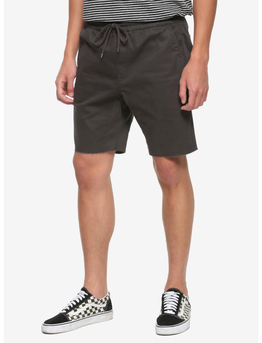 HT Denim Charcoal Jogger Shorts, GREY, hi-res