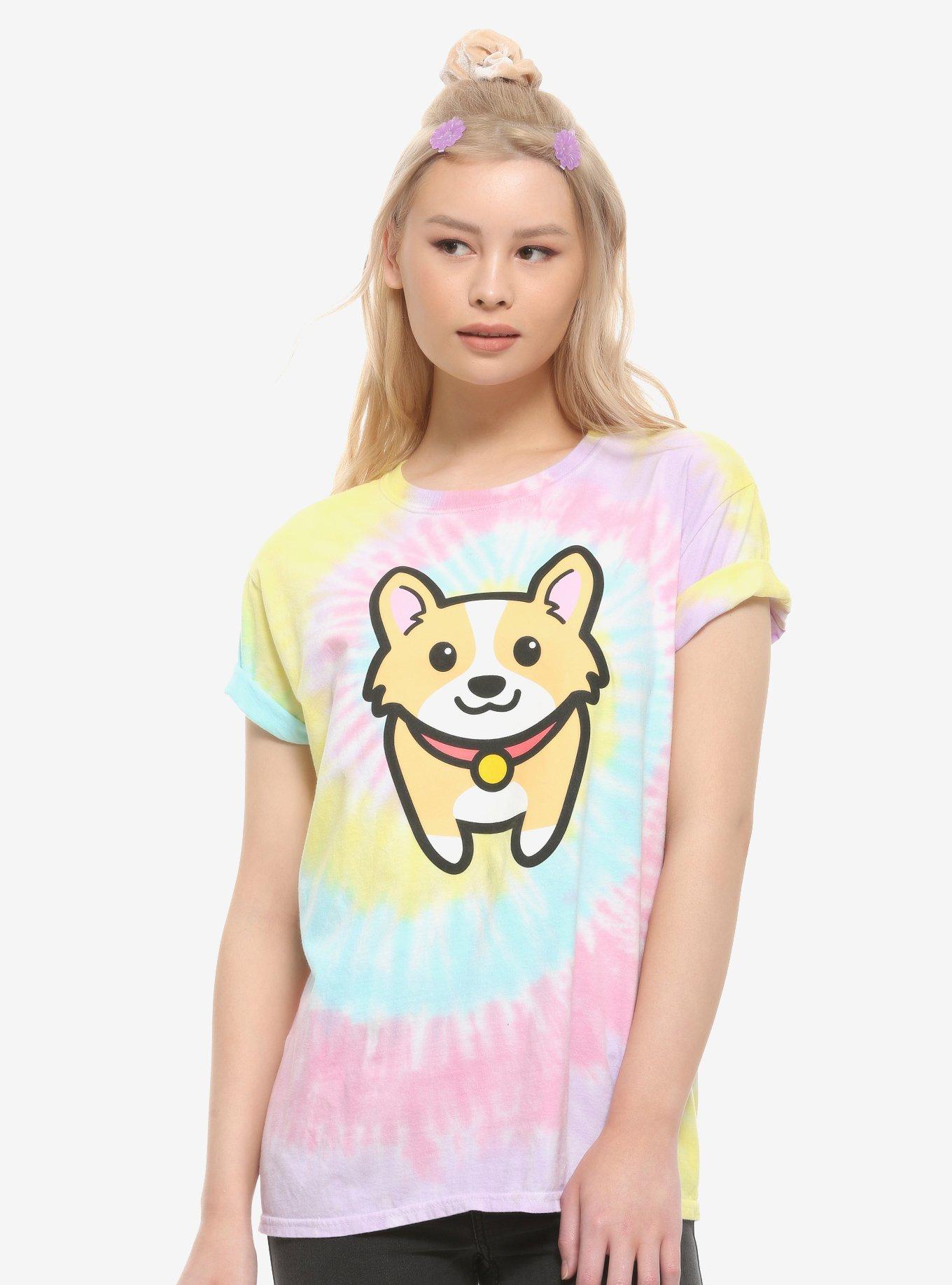 Corgi Butt Tie-Dye Girls T-Shirt, MULTI, hi-res