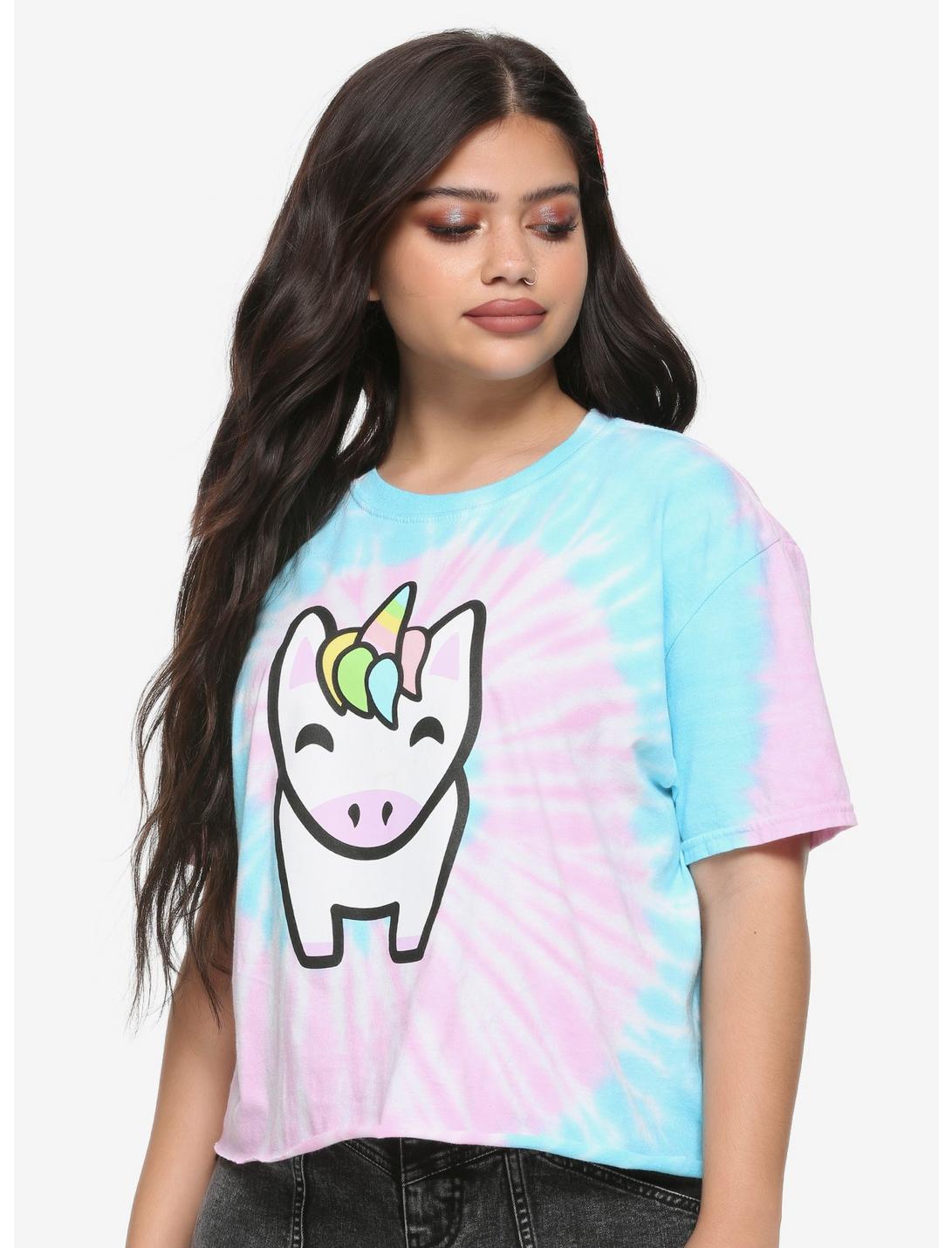 Unicorn Butt Girls Crop T-Shirt, PINK, hi-res