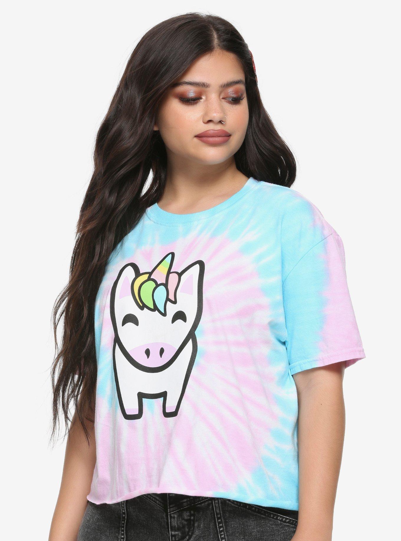 Unicorn Butt Girls Crop T-Shirt, PINK, hi-res