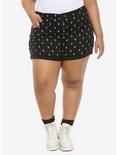 HT Denim Moon Print Ultra Hi-Rise Button-Front Shorts Plus Size, MOON AND STARS, hi-res