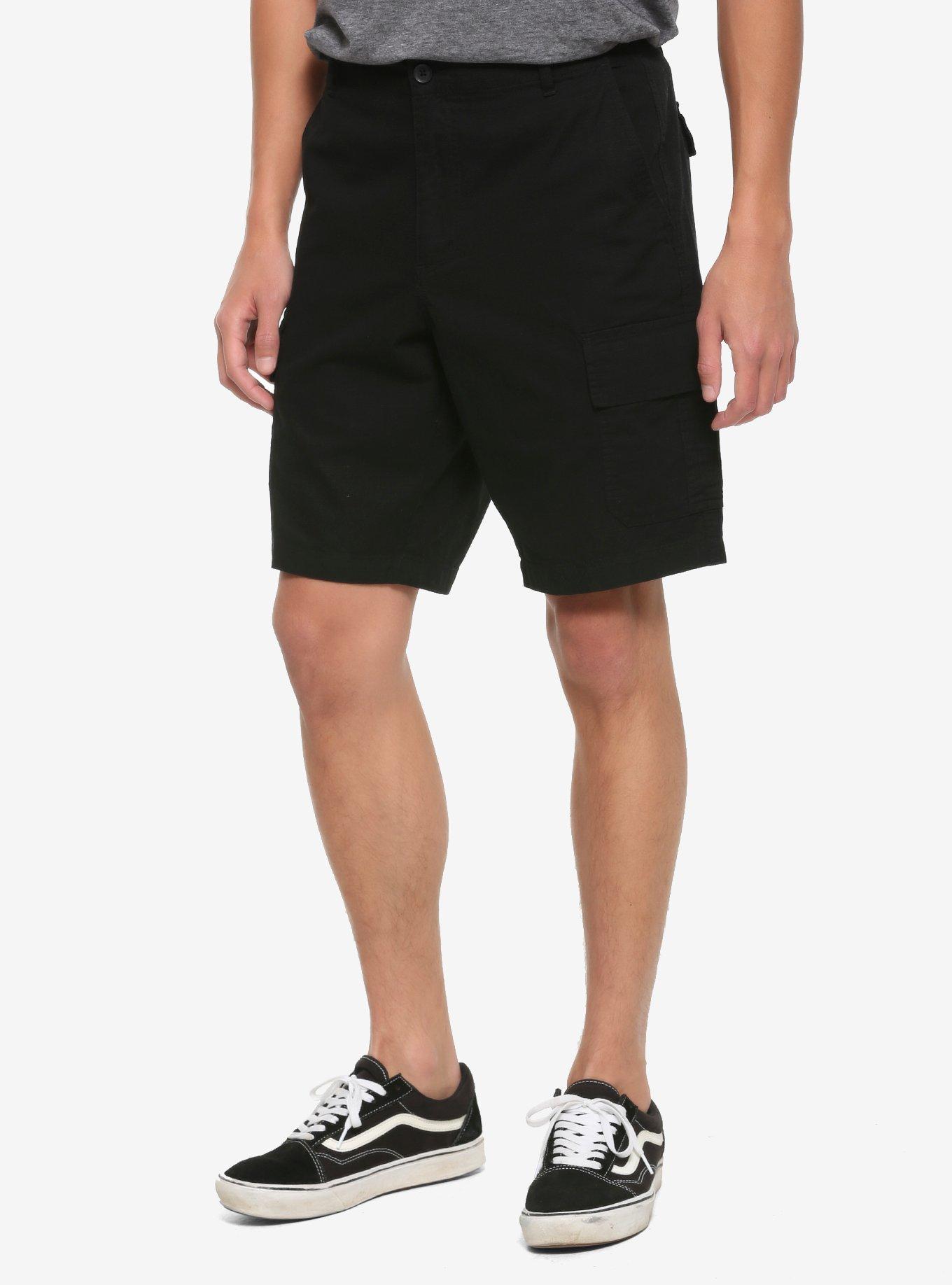 HT Denim Black Cargo Shorts | Hot Topic