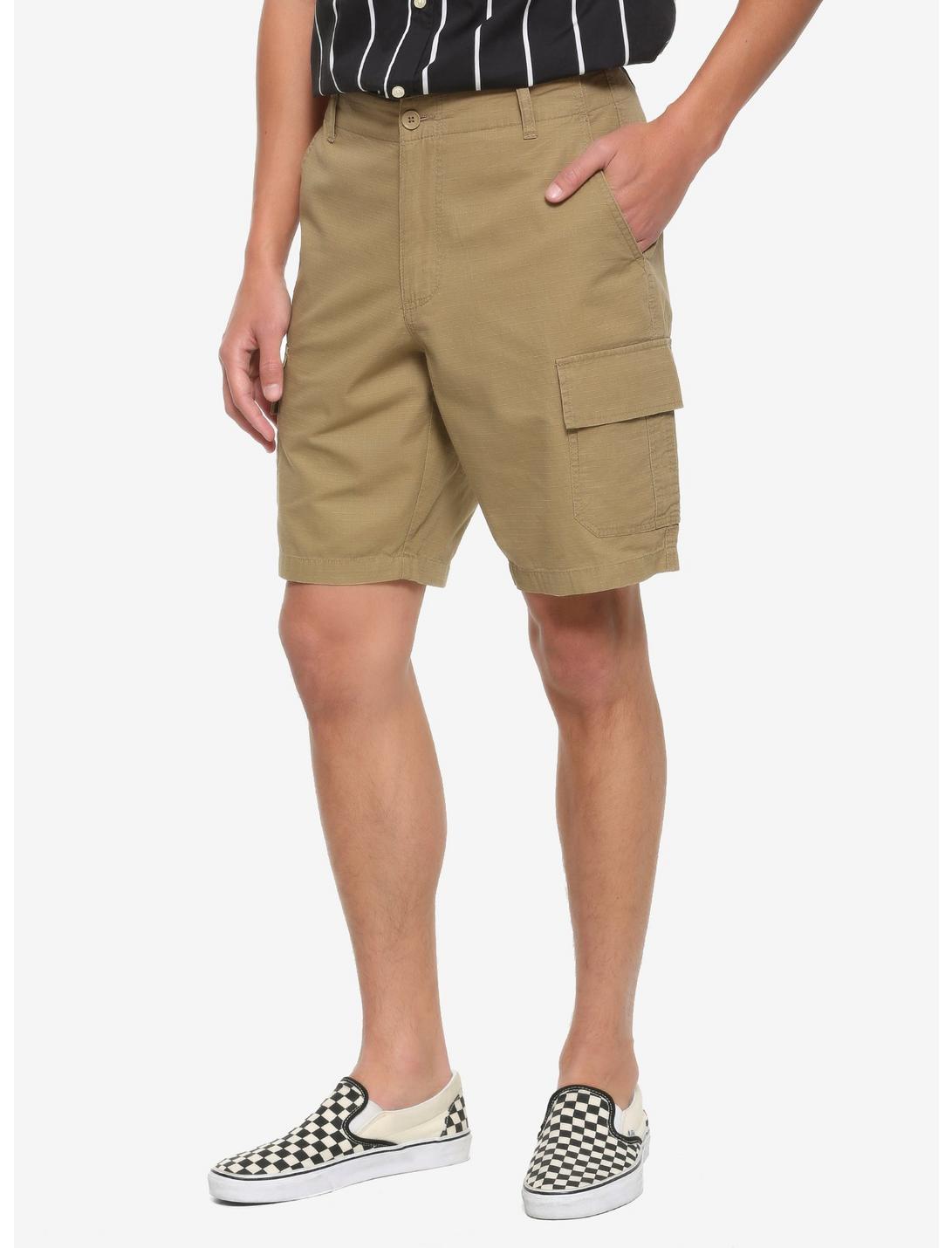 HT Denim Tan Cargo Shorts, , hi-res