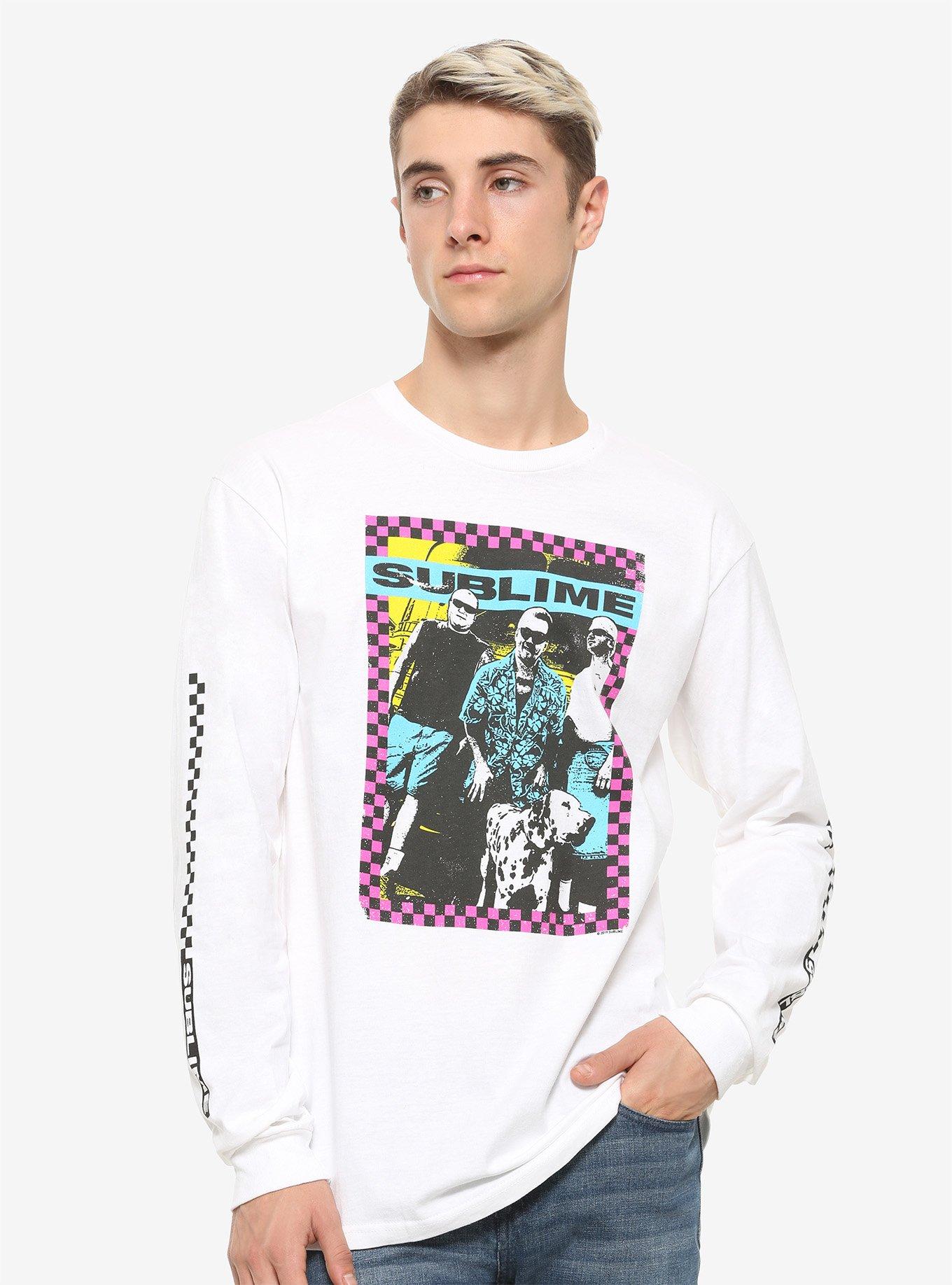 Sublime Checkered Long-Sleeve T-Shirt, WHITE, hi-res