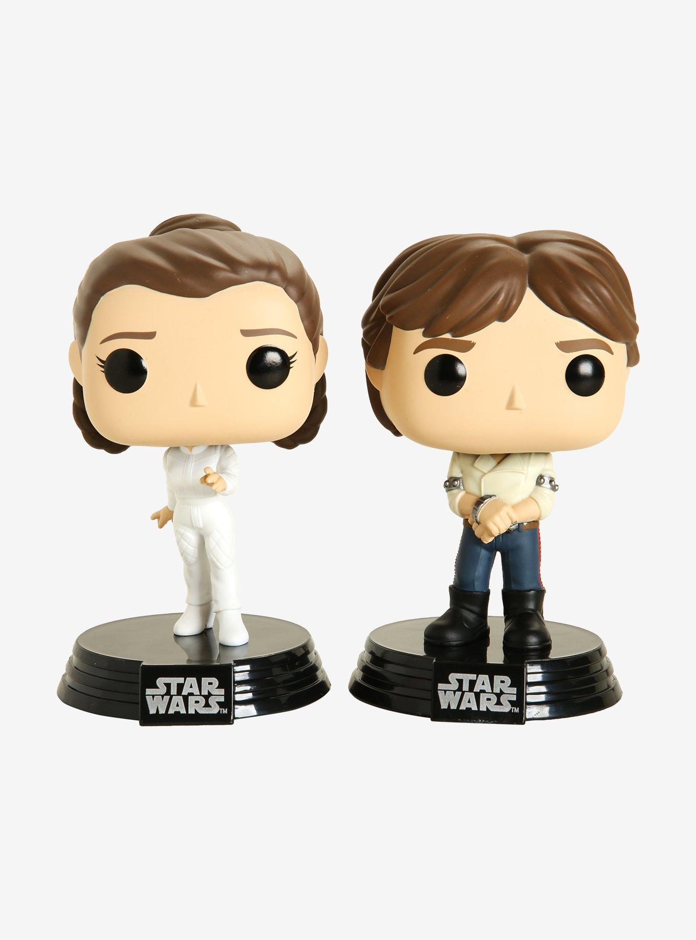 Funko Star Wars: The Empire Strikes Back Pop! Han Solo & Princess Leia Vinyl Bobble-Heads 2 Pack, , hi-res