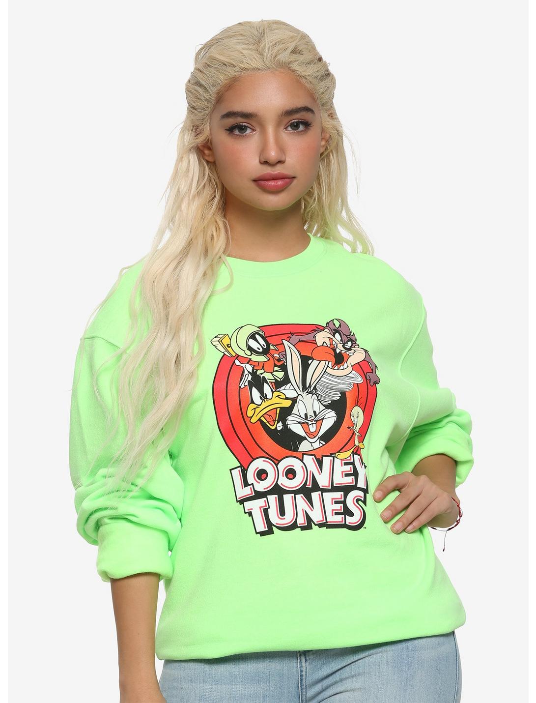 Looney Tunes Neon Green Group Girls Sweatshirt, MULTI, hi-res