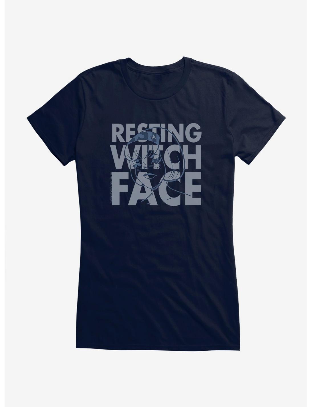 Archie Comics The Chilling Adventures Of Sabrina Resting Witch Face Girls T-Shirt, NAVY, hi-res